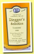 Tamdhu 24 yo 1988/2012 (57.2%, Riegger's Selection, bourbon, cask #417, 199 bottles)