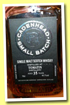 Tomatin 35 yo 1979/2013 (44.1%, Cadenhead, Small Batch, 594 bottles)