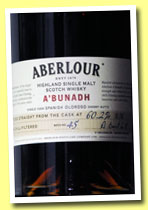 Aberlour 'A'bunadh' Batch #45 (60.28%, OB, 2013)