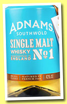 Adnams 'Single Malt No 1' (43%, OB, England, 2013) 
