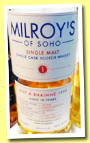 Allt A Bhainne 18 yo 1992/2010 (46%, Milroy's of Soho, cask #2271000025, 350 bottles)