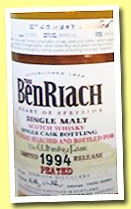 Benriach 19 yo 1994/2014 (53.1%, OB, The Whisky Fair, hogshead, cask #1616, 257 bottles)