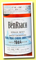 Benriach 28 yo 1984/2013 (49.9%, OB, batch 10, Peated, Pedro Ximenez finish, cask #1051, 248 bottles)