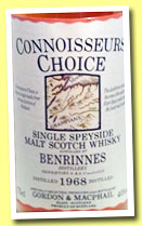 Benrinnes 1968 (40%, Gordon & MacPhail, Connoisseurs Choice, Old Map label, +/-1985)