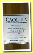 Caol Ila 2000/2014 ‘Feis Ile’ (55.5%, OB, refill American oak hogsheads, 1,500 bottles)