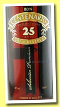 Centenario 25 yo 'Gran Reserva' (40%, OB, rum, Costa Rica, +/-2013)