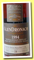 Glendronach 18 yo 1994/2013 (56.6%, OB, Taiwan, oloroso sherry butt, cask #68, 621 bottles) 