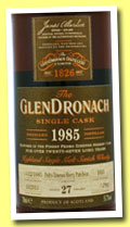 Glendronach 27 yo 1985/2013 (53.7%, OB, Batch 9, PX Sherry Puncheon, cask #1035, 290 bottles) 