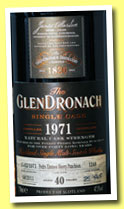Glendronach 40 yo 1971/2011 (47.5%, OB, PX Sherry puncheon, cask # 1248, 545 bottles) 