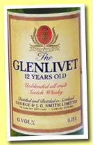 Glenlivet 12 yo (43%, OB, unblended all malt, 75cl, +/-1980)