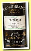 Glenlivet 14 yo 1980/1995 (57.3%, Cadenhead, sherrywood)