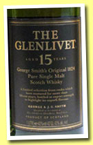 Glenlivet 15 yo (43%, OB, pure single malt, 1l, +/-2000)
