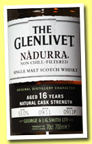 Glenlivet 16 yo 'Nadurra' (53%, OB, batch #0911P, 2011)