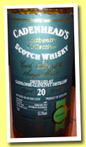 Glenlossie-Glenlivet 20 yo 1993/2014 (53.3%, Cadenhead, Authentic Collection, bourbon hoghsead, 252 bottles)