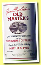Glenrothes 1989/2001 (63.8%, James MacArthur, Old Masters, cask # 30898)