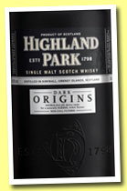 Highland Park 'Dark Origins' (46.8%, OB, 2014) 