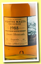 Invergordon 1988/2014 ‘Lemon Cheesecake’ (46%, Wemyss Malts, barrel, 220 bottles) 