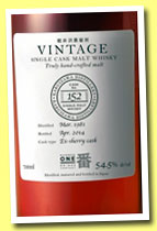 Karuizawa 1981/2014 (54.5%, OB for La Maison du Whisky, sherry, cask #152, 566 bottles)