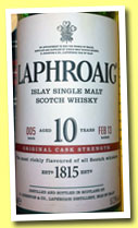 Laphroaig 10 yo 'Original Cask Strength' (57.2%, OB,batch 005, Feb. 2013) 
