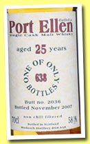 Port Ellen 25 yo 1982/2007 (58.1%, Bladnoch Forum, cask #2036, 638 bottles)
