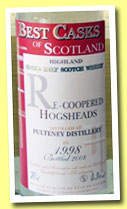 Old Pulteney 10 yo 1998/2008 (43%, Jean Boyer, Best Casks of Scotland, recoopered hogshead)