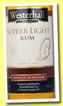 Westerhall Estate 'Superb Light Rum' (40%, OB, Grenada, +/-2013)