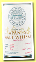 Yoichi 18 yo 1987/2005 (54.1%, Scotch Malt Whisky Society, #116.6, a kilted Samurai, 232 bottles)