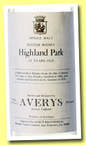 Highland Park 12 yo 1966/1978 (86.8° US proof, Averys for Corti Brothers)