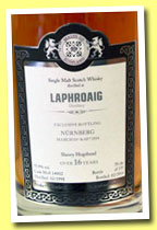 Laphroaig 1998/2014 (55.9%, Malts of Scotland, for Whisky Messe Nürnberg, sherry hogshead, cask #MoS 14002, 155 bottles)