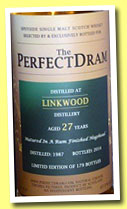 Linkwood 27 yo 1987/2014 (47.3%, Whisky Agency, The Perfect Dram, rum finish, 179 bottles)