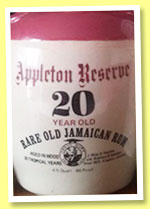 Appleton Reserve 20 yo (43%, OB, Jamaica, stone flagon, +/-1970)