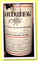 Ardbeg 1974/1983 (59%, Duthie for Samaroli, 2400 bottles, sherry)