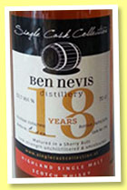 Ben Nevis 18 yo 1996/2014 (53.1%, Single Cask Collection, sherry butt, 454 bottles)