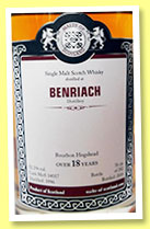 Benriach 18 yo 1996/2014 (52.2%, Malts of Scotland, bourbon hogshead, cask #MoS 14017, 282 bottles)