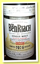 Benriach 35 yo 1976/2012 (43.8%, OB for Kinko, Japan, hogshead, cask #3035, 158 bottles) 