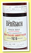 Benriach 38 yo 1970/2009 (49.1%, OB, Pedro Ximenez sherry finish, cask #1035, 250 bottles)