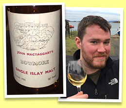 Bowmore 1965 (95° proof, John MacTaggart, private bottling, +/-1978)