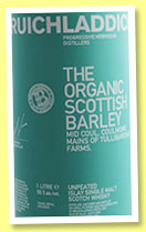 Bruichladdich 'The Organic Scottish Barley' (50%, OB, Mid Coul, Coulmore, Mains of Tullibardine Farms, 2013)
