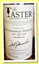 Bunnahabhain 32 yo 1976 (55.7%, The Taster, Japan, fino sherry, cask #6382, 120 bottles, +/-2008)