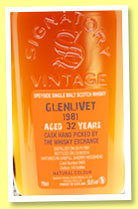 Glenlivet 32 yo 1981/2014 (52%, Signatory Vintage for The Whisky Exchange, refill sherry, cask #9460, 140 bottles)