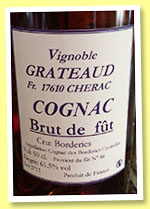 Grateaud ‘Brut de Fût’ (61.5%, OB, Borderies, single estate, cask #86, lot #2713, 2013)