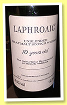 Laphroaig 10 yo (43%, OB, duty free, 1l, 1987) 