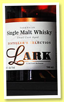 Lark 'Distiller's Selection' (46%, OB, quarter Port cask, cask #387, 2013) 