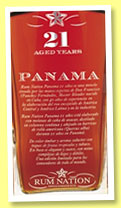 Panama 21 yo (40%, Rum Nation, +/-2011)