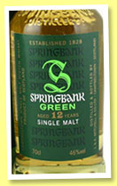 Springbank 12 yo ‘Green’ (46%, OB, organic barley, 9000 bottles, 2014)