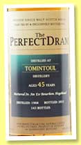 Tomintoul 45 yo 1968/2013 (48%, The Whisky Agency, The Perfect Dram, bourbon hogshead, 143 bottles)