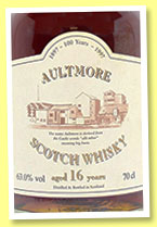 Aultmore 16 yo (63%, OB, centenary bottling, 1997) 