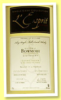 Bowmore 2002/2011 (46%, L'Esprit, hogshead, cask #20148, 392 bottles)