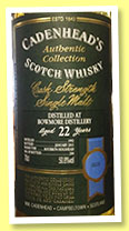 Bowmore 22 yo 1992/2014 (50.8%, Cadenhead, Authentic Collection, bourbon hogshead, 204 bottle)