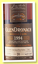 Glendronach 20 yo 1994/2014 (54.8%, OB, for Abbey Whisky, cask #3400)